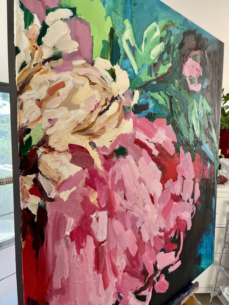 Original Abstract Floral Painting by Julia Borg