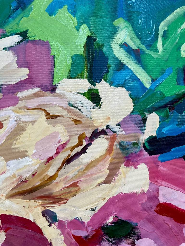 Original Abstract Floral Painting by Julia Borg