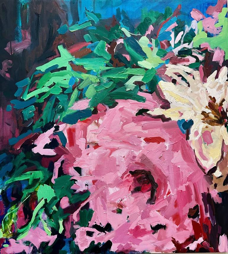 Original Abstract Floral Painting by Julia Borg