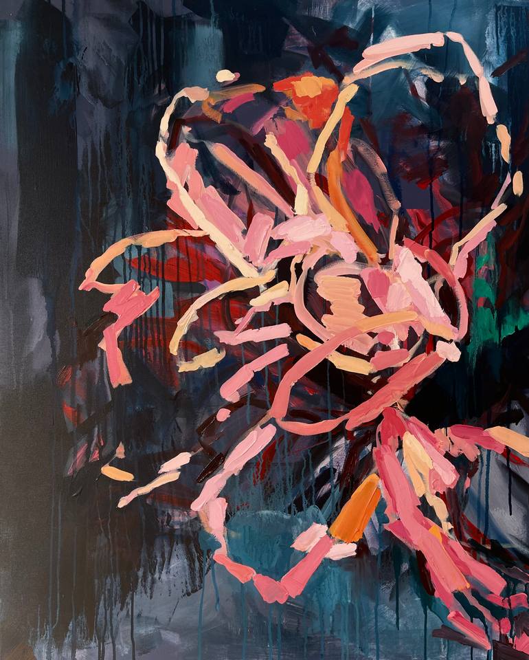 Original Abstract Floral Painting by Julia Borg