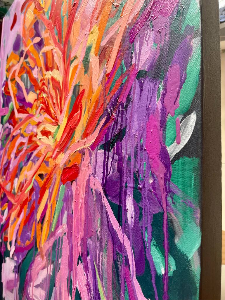 Original Abstract Floral Painting by Julia Borg