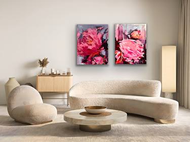 Original Abstract Floral Painting by Julia Borg