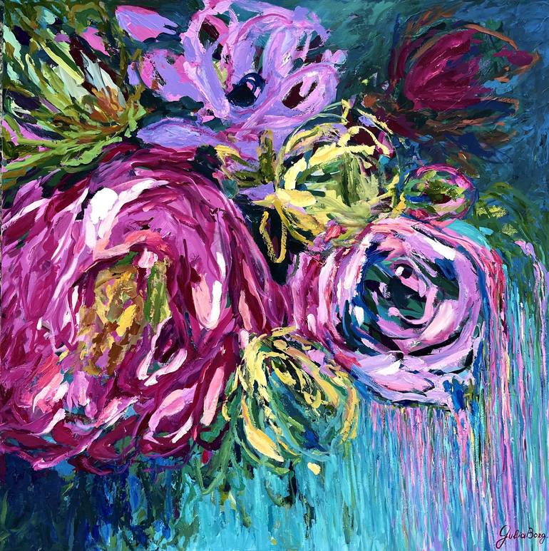 Original Floral Painting by Julia Borg