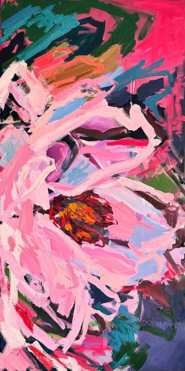 Original Abstract Expressionism Floral Mixed Media by Julia Borg