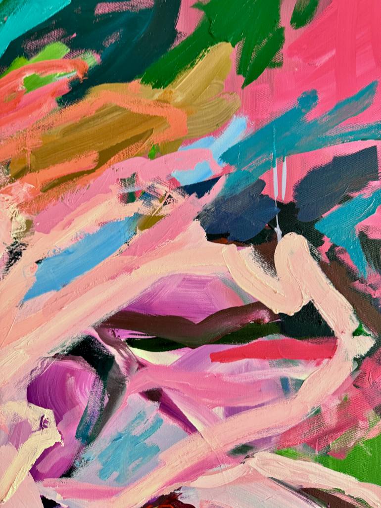Original Abstract Expressionism Floral Mixed Media by Julia Borg