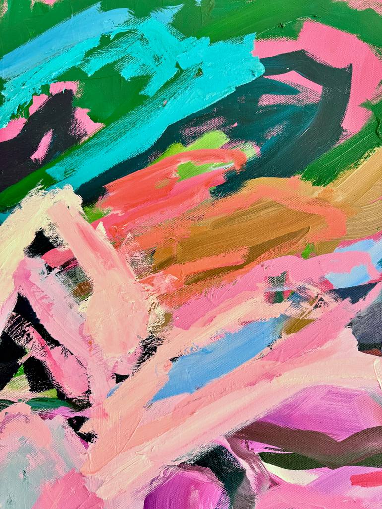Original Abstract Expressionism Floral Mixed Media by Julia Borg