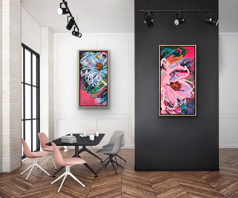 Original Abstract Expressionism Floral Mixed Media by Julia Borg