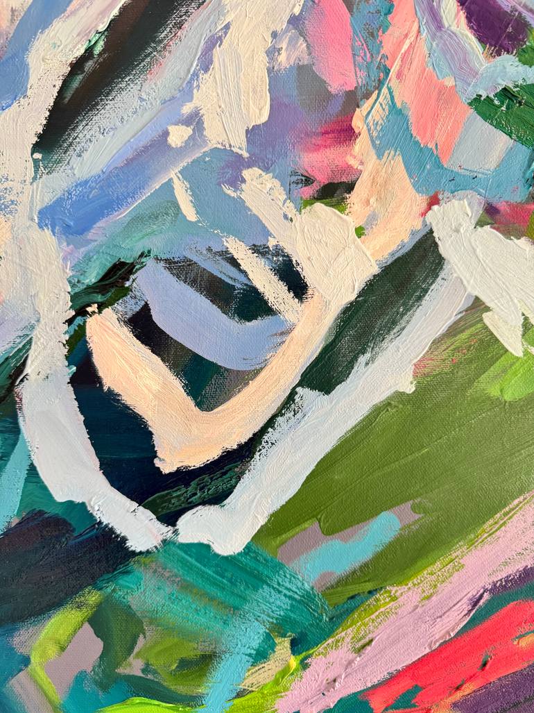 Original Abstract Expressionism Floral Mixed Media by Julia Borg