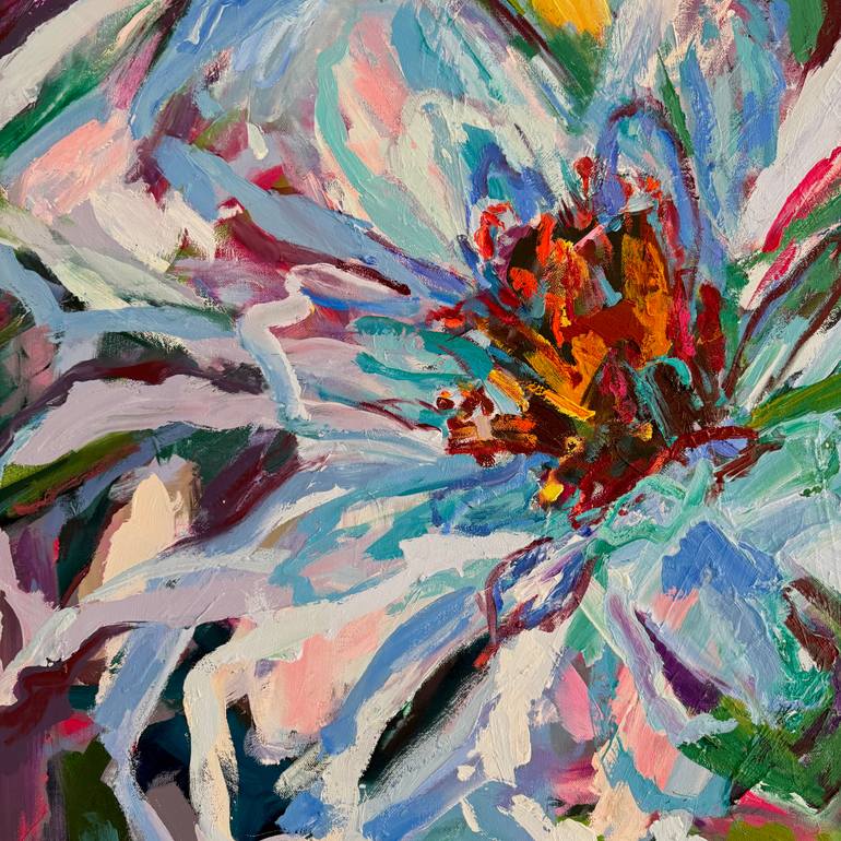 Original Abstract Expressionism Floral Mixed Media by Julia Borg