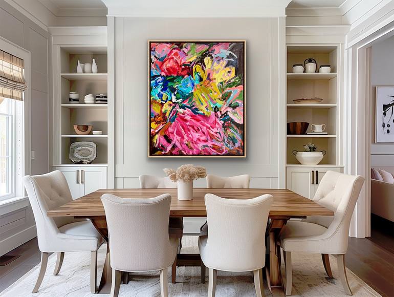 Original Abstract Expressionism Floral Mixed Media by Julia Borg