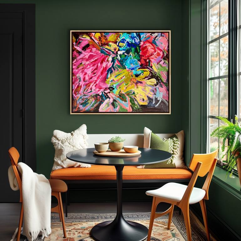 Original Abstract Expressionism Floral Mixed Media by Julia Borg