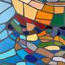 Abstract interior painting.
Mosaic oil painting-a fresh look at interior painting. Inspired by the multicolored reflections from the boats in the fishing village.
80x100cm