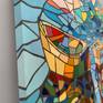Abstract interior painting.
Mosaic oil painting-a fresh look at interior painting. Inspired by the multicolored reflections from the boats in the fishing village.
80x100cm