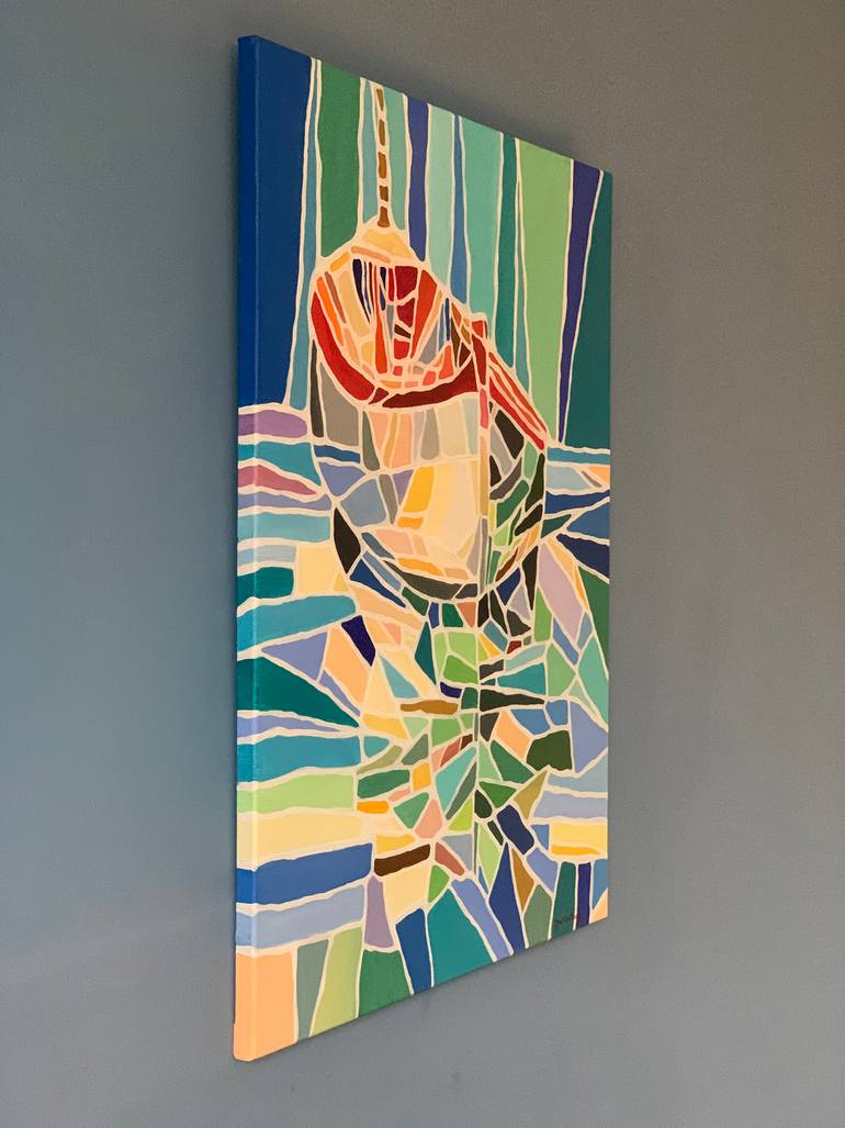 Original Abstract Boat Painting by Julia Borg