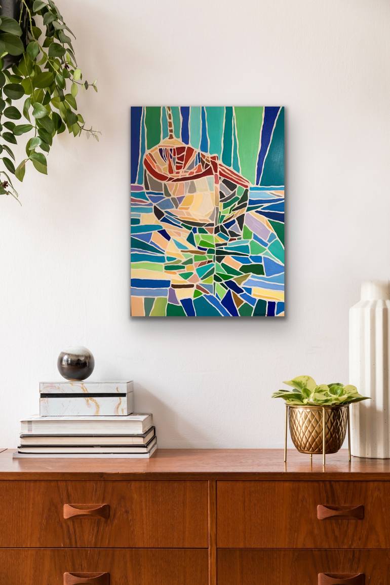 Original Abstract Boat Painting by Julia Borg