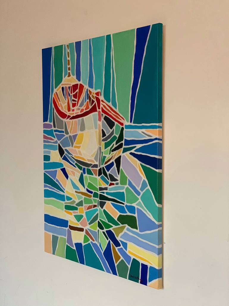 Original Abstract Boat Painting by Julia Borg