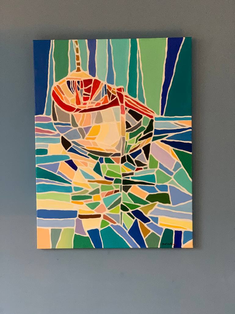 Original Abstract Boat Painting by Julia Borg