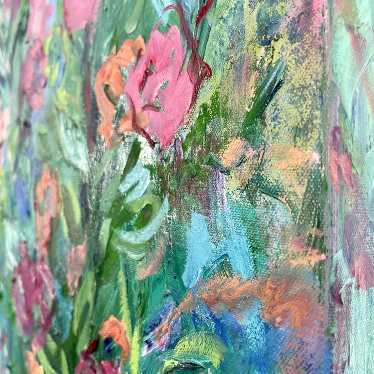 Original Abstract Expressionism Floral Painting by Julia Borg