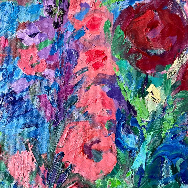 Original Abstract Expressionism Floral Painting by Julia Borg
