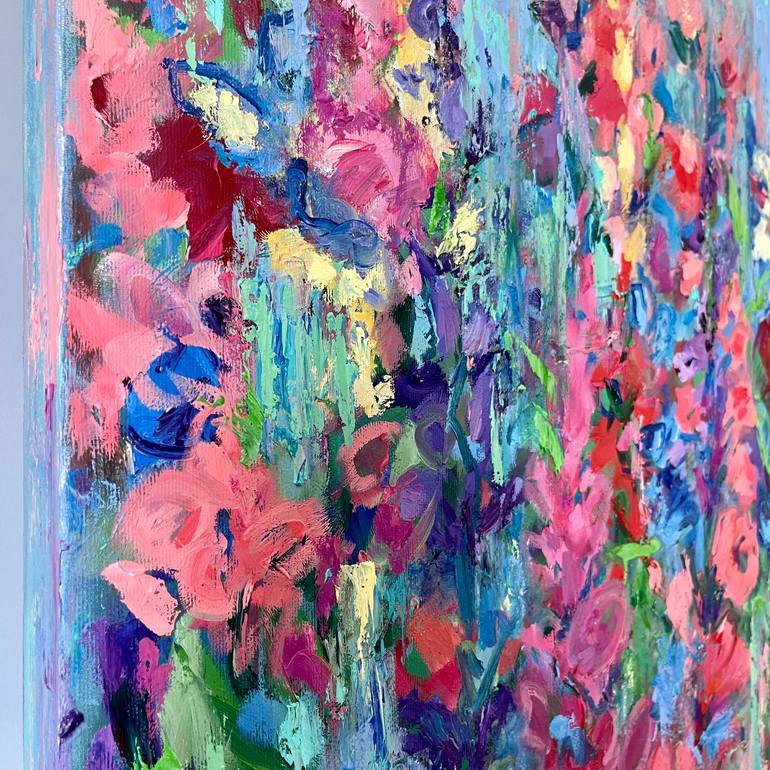 Original Abstract Expressionism Floral Painting by Julia Borg