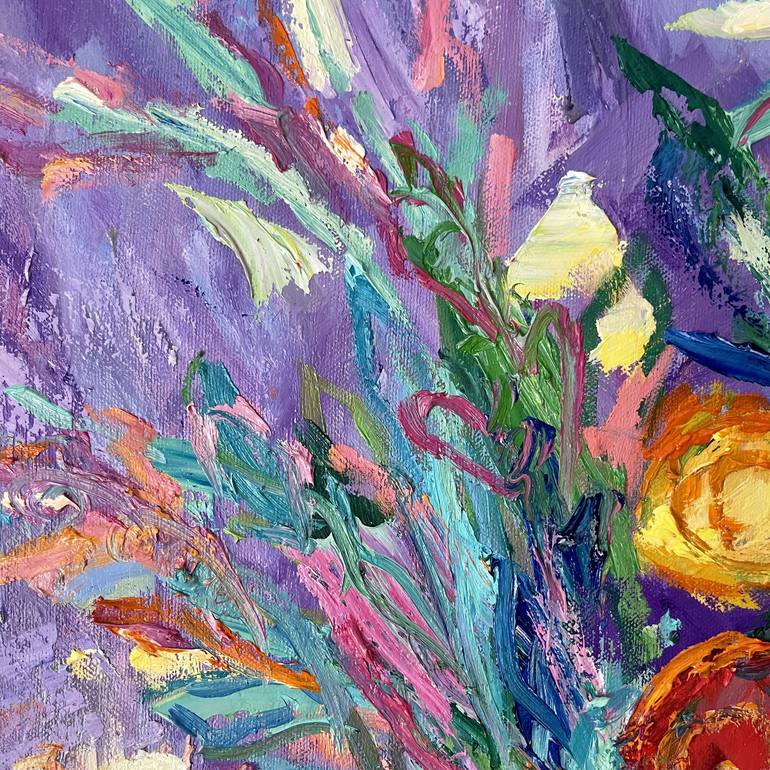 Original Abstract Floral Painting by Julia Borg