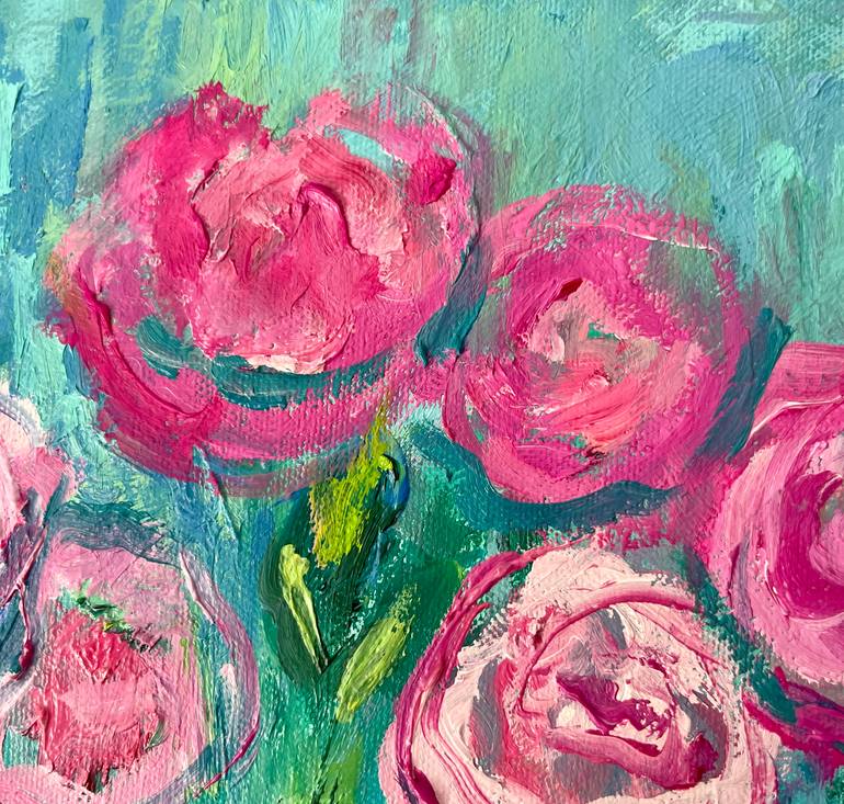 Original Abstract Expressionism Garden Painting by Julia Borg