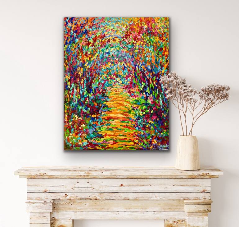 Original Abstract Garden Painting by Julia Borg