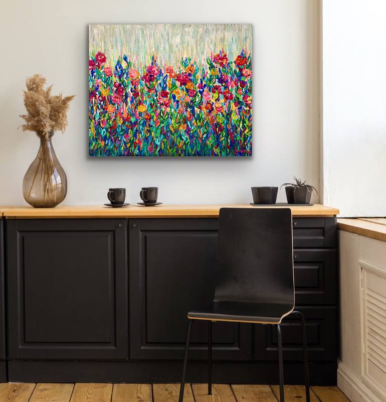 Original Abstract Expressionism Floral Painting by Julia Borg