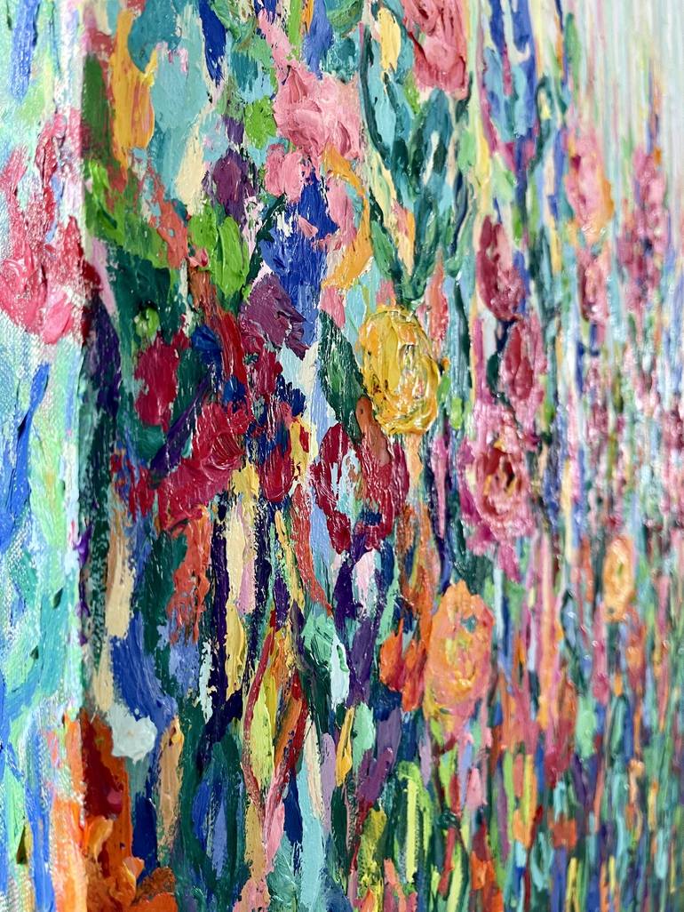 Original Abstract Expressionism Floral Painting by Julia Borg