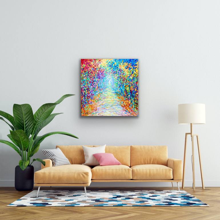 Original Abstract Garden Painting by Julia Borg