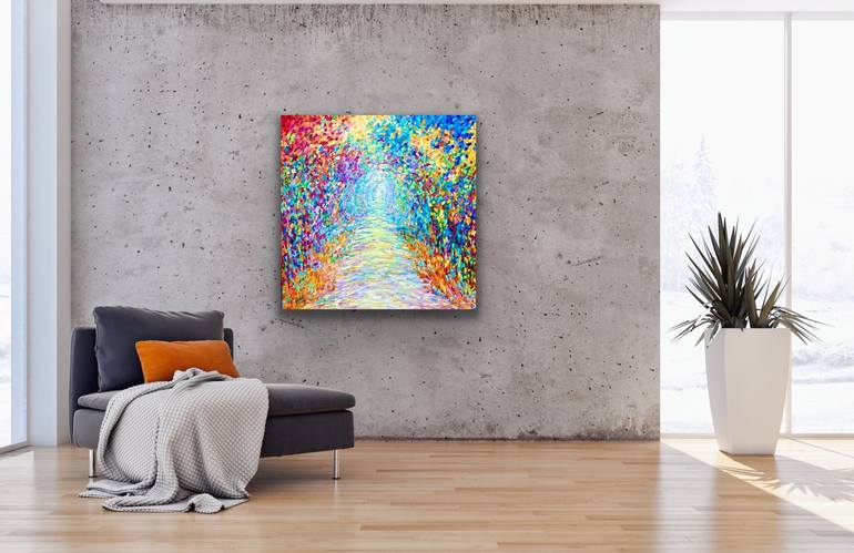 Original Abstract Garden Painting by Julia Borg