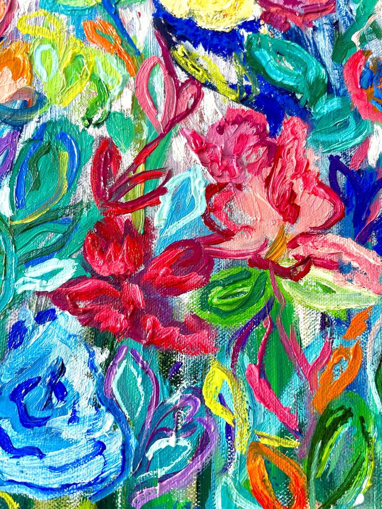 Original Abstract Floral Painting by Julia Borg