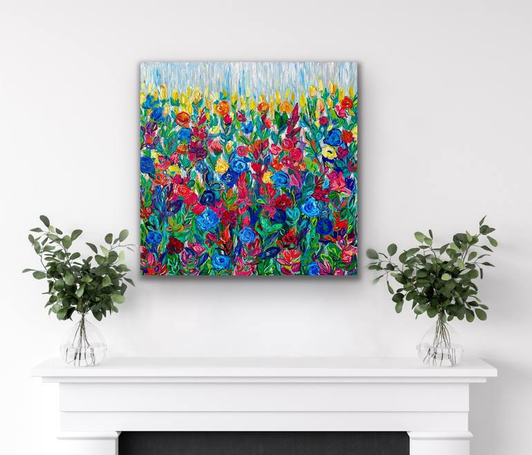 Original Abstract Floral Painting by Julia Borg