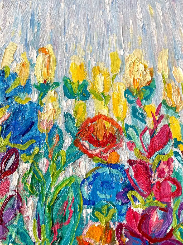 Original Abstract Floral Painting by Julia Borg