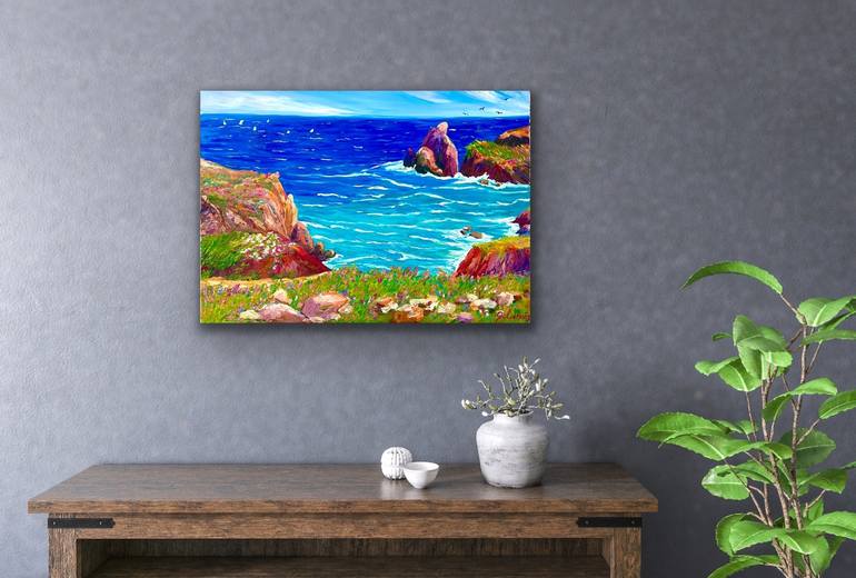 Original Expressionism Seascape Painting by Julia Borg