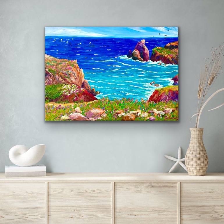 Original Expressionism Seascape Painting by Julia Borg