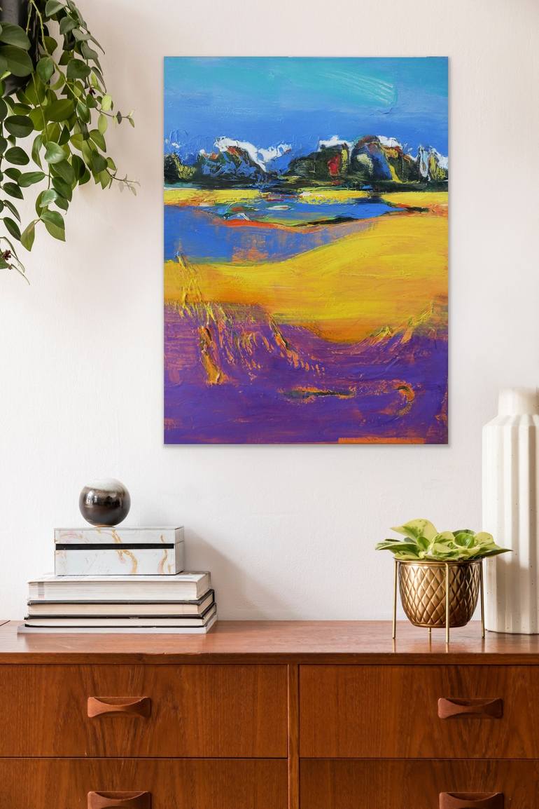 Original Abstract Landscape Painting by Olesia Grygoruk