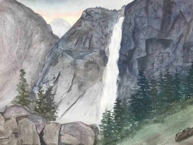 Upper Yosemite Falls Watercolor - Print