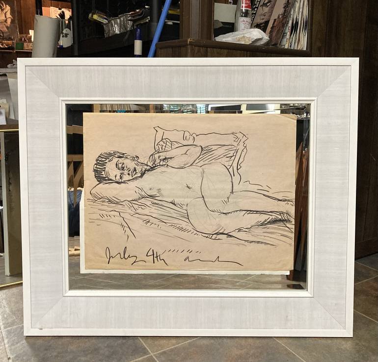 Original Impressionism Nude Drawing by Andrew Sturgess