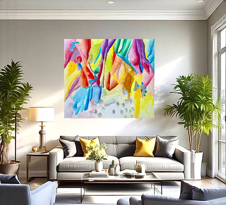 Original Abstract Expressionism Abstract Printmaking by M Lounis