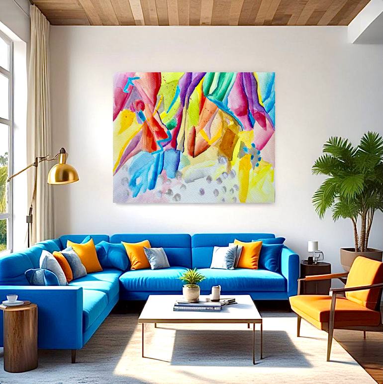 Original Abstract Expressionism Abstract Printmaking by M Lounis