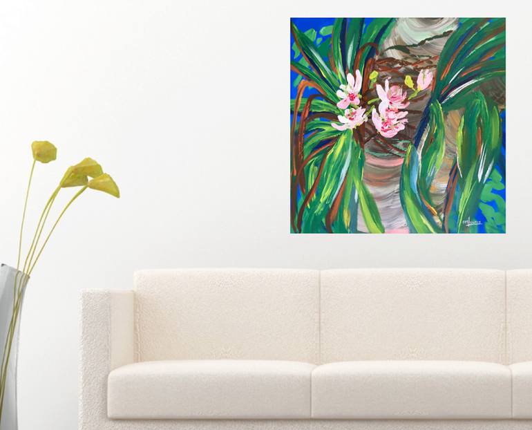 Original Abstract Expressionism Botanic Painting by M Lounis
