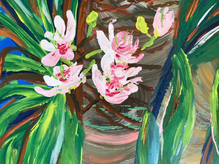 Original Abstract Expressionism Botanic Painting by M Lounis