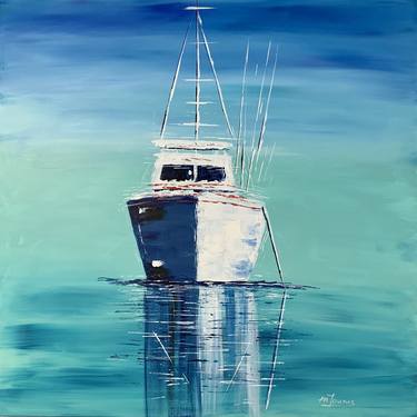 Original Abstract Expressionism Boat Paintings by M Lounis