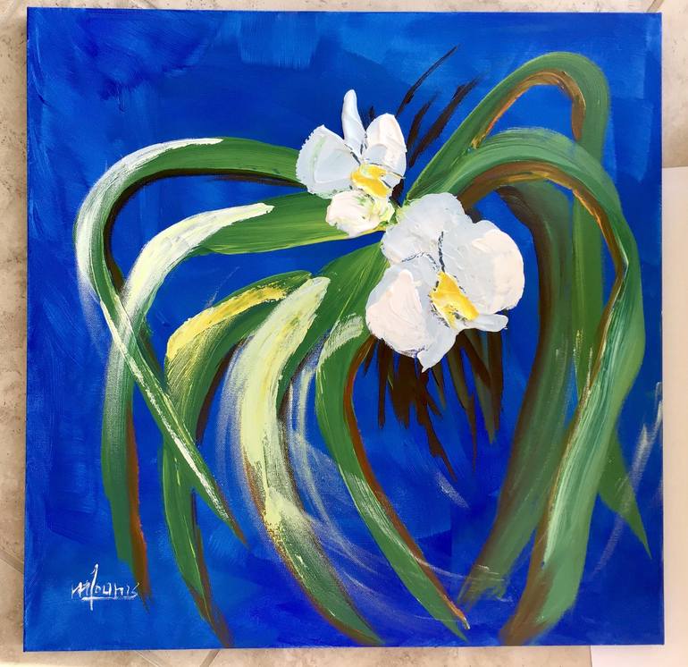 Original Floral Painting by M Lounis
