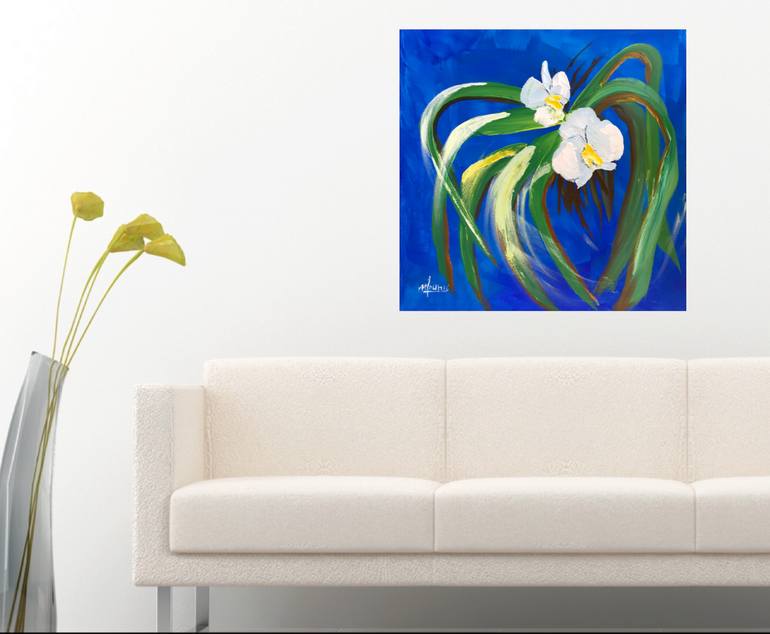 Original Modernism Floral Painting by M Lounis