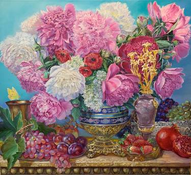 Original Floral Painting by Evgeniy Terentev