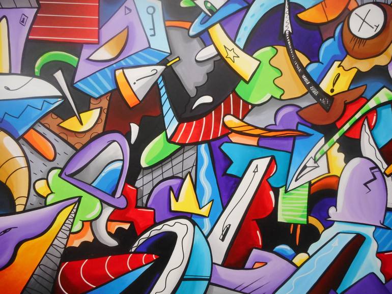 Original Abstract Graffiti Painting by Skim World