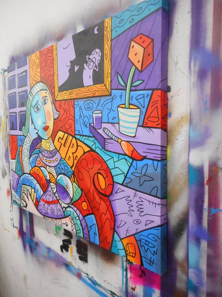 Original Cubism Women Painting by Skim World
