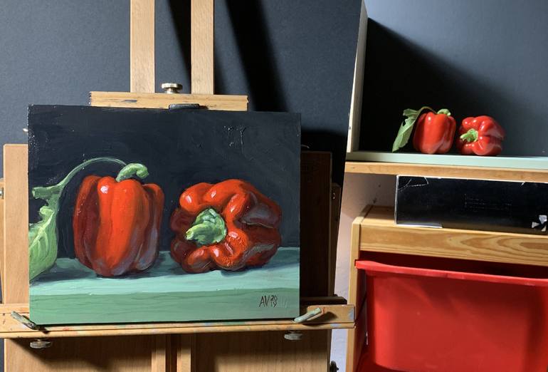 Bell Peppers, Original Oil Painting, orders still life painting